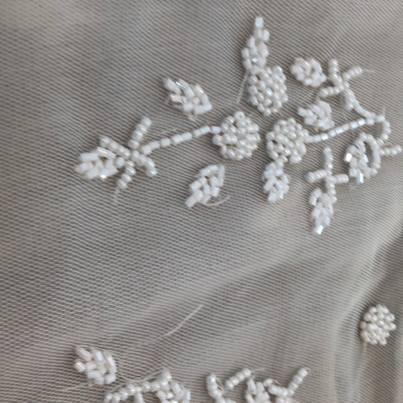 Topshop Tank Top/Singlet, Off White, Beaded Detail - Picture 5 of 9